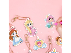 Juego De Pintura 5d Diy De Llave Naranja Con Diamantes De Imitación, Lindo Diseño De Dibujos Animados Para Niños