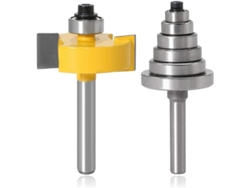 Broca De Router Para Rebajes Con 6 Rodamientos 1/4 Pulgada, Hoja De Carburo De Tungsteno, Para Madera