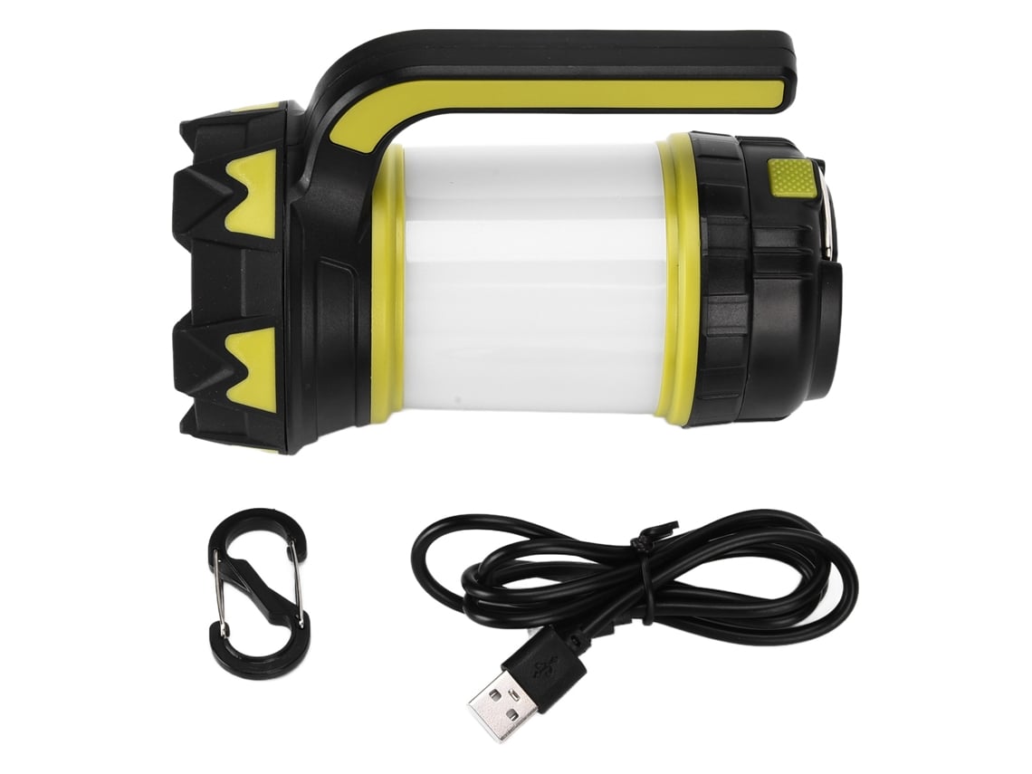Linterna LED recargable por USB Bj-HC-261 para camping con 6 modos de iluminación para emergencias y senderismo.