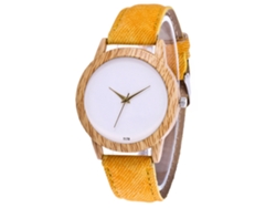 Reloj De Pulsera De Cuarzo Informal Con Correa Vaquera Para Hombre Y Mujer, Amarillo, Zhoulianfa