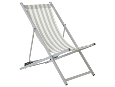 Silla de jardín plegable blanca y gris BELIANI Locri ii