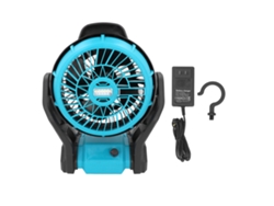 Ventilador de camping de 12 pulgadas con batería de 18 V, 100-240 V, enchufe estadounidense.