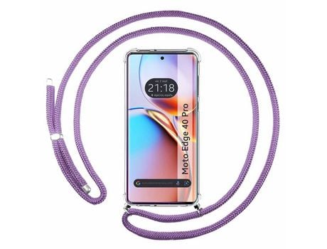 Funda con Cordón para Motorola Edge 40 TUMUNDOSMARTPHONE Morado