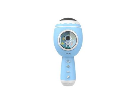 Micrófono Karaoke Bluetooth Infantil Inalámbrico con Altavoz y luz LED Portátil Magic Voice (Azul)