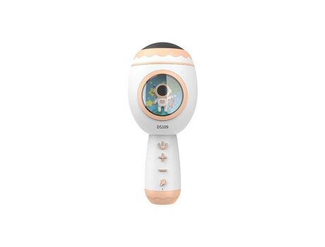 Micrófono Karaoke Bluetooth Infantil Inalámbrico con Altavoz y luz LED Portátil Magic Voice (Blanco)