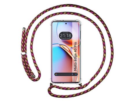 Funda con Cordón para Motorola Edge 40 TUMUNDOSMARTPHONE Rosa