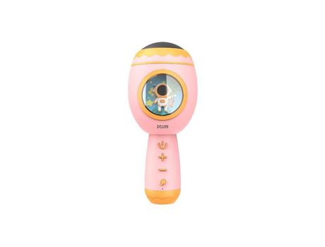 Micrófono Karaoke Bluetooth Infantil Inalámbrico con Altavoz y luz LED Portátil Magic Voice (Rosa)
