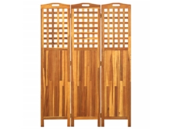 Separador de ambientes | Biombo con 3 paneles de 121x2x170 cm de madera maciza de acacia.