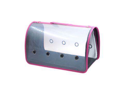 Transportín Perro Gato Bolsa Transporte Transparente Transpirable para Mascotas Portátil Ventilado para Cachorros Rosa 24x24x34cm SELEOK