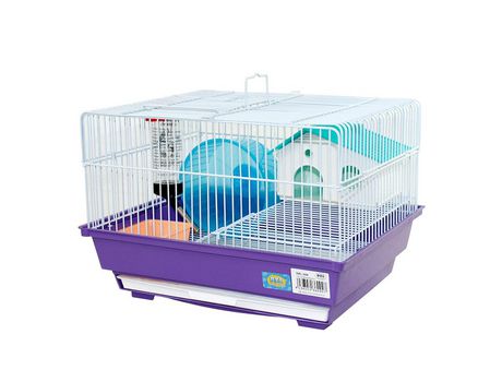 Jaula para Hámster Roborowski Rueda Bebedero comedero 35.5x28x24CM Morado SELEOK