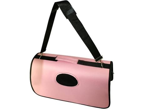 Transportín Perro Gato Bolsa de Transporte Mascota Transpirable Resistente con Bandolera Ideal para Viaje Coche Transporte Rosa 31x26x23cm SELEOK