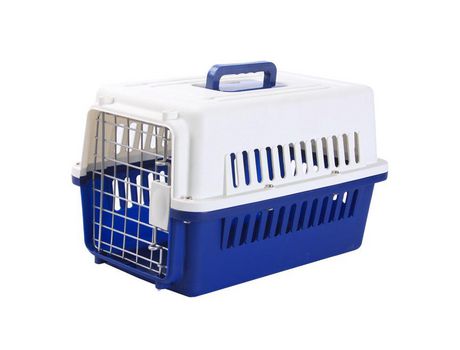 Transportín para perros gatos portátil transpirable transportadora mascotas de plástico desmontable con asa Marino 58x37x37cm SELEOK