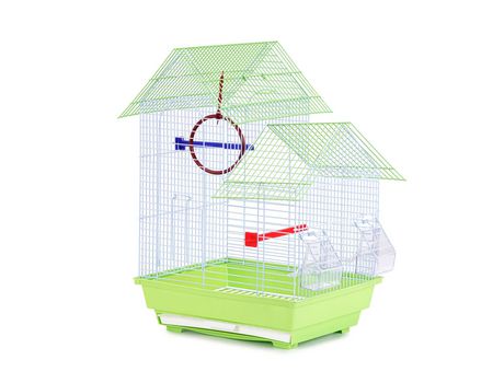 Jaula de pájaro con comedor perchas columpio periquito canario cómodo medidas34,5x28x50cm Verde SELEOK