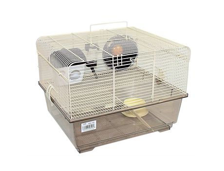 Jaula Hámster Transparente Chalé para Ardillas Roedores con Escalera Rueda de Ejercicio Comedero Bebedero SELEOK
