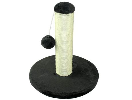 Rascador Poste para Gatos de Sisal Estable con Juguete, Afilador uñas para Gatos Negro 29x29x32cm SELEOK