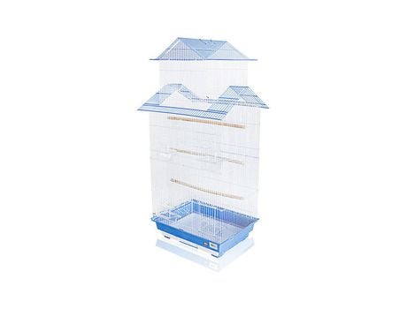 Jaulas para pájaros grande de acero inoxidable jaula para loros de hierro forjado pintada adecuada para canario, amor, pájaro, palomas 46.5x36x103C...