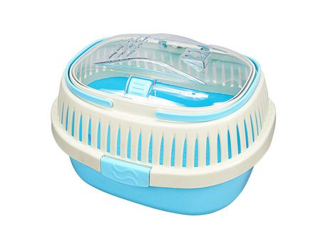 Jaula para Hámster Roborowski Jaula para Hamster jaulas Hamsters pequeña grande Bebedero comedero Azul 32.5x27x21cm SELEOK