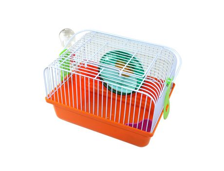 Jaula de hámster transportador roedores con rueda de ejercicio bebedero comedor resisteatente buena ventilación 23x17x15.5cm Naranja SELEOK