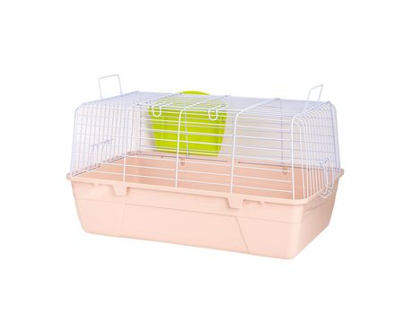 Jaula para Conejos/cobayas Cierre de Seguridad para Animales pequeños Jaula Conejos 60x35.5x32.5CM Rosado SELEOK