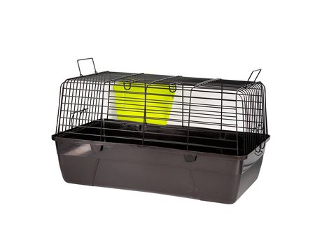 Jaula para Conejos/cobayas Cierre de Seguridad para Animales pequeños Jaula Conejos 60x35.5x32.5CM Negro SELEOK