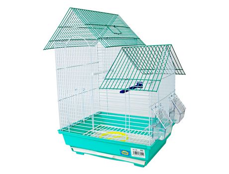 Jaula de pájaro con comedor perchas columpio periquito canario cómodo medidas34,5x28x50cm Turquesa SELEOK