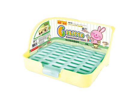 Arenero de plástico de Conejo para Mascotas Entrenador de Orinal fácil de Limpiar esquineras Conejos Verde SELEOK