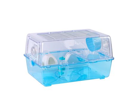 Jaula para hamster casa de 2 platas para roedores grande semitransparente resistente 61x40x34cm SELEOK