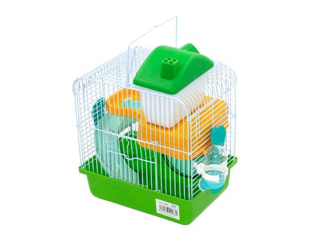 Jaula para Hámsters Portátil para Roedores Castillo Encantador 27x21x25cm Verde SELEOK
