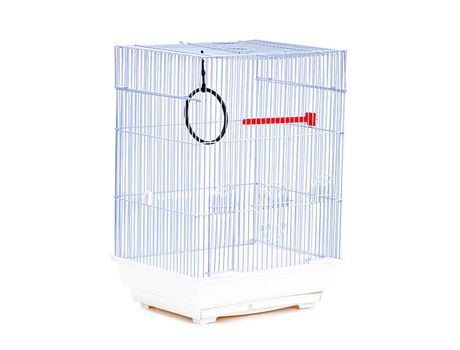 Jaula para pájaros con comederos y columpio Jaula ave agapornis jaula para ninfas pajarera periquito Canarios 34.5x28x48cm Blanco SELEOK