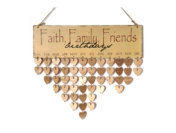 Placa De Madera Grabada Con Las Palabras "fe, Familia, Amigos", Para Colgar.