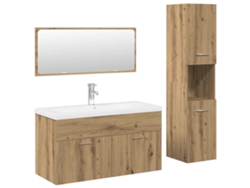 Maison Exclusive - Juego De Muebles Baño 4 Piezas Madera Ingeniería Roble Artisan