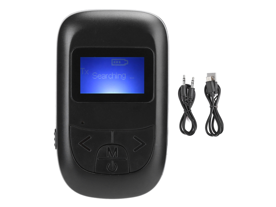 Adaptador De Áudio Sem Fio Bluetooth 5.0 2 Em 1 Transmissor Receptor Plug And Play Com Redução De Ruído E Tela Led