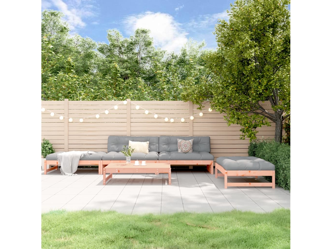 Conjunto de salón de jardín de 2 piezas en madera maciza Douglas Dkd Home Decor