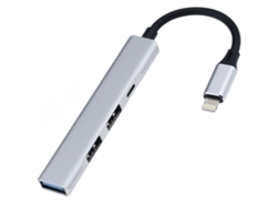 Concentrador USB 3.0, estación de acoplamiento de expansión, divisor, concentrador distribuidor USB 4 USB plateado Chennnls