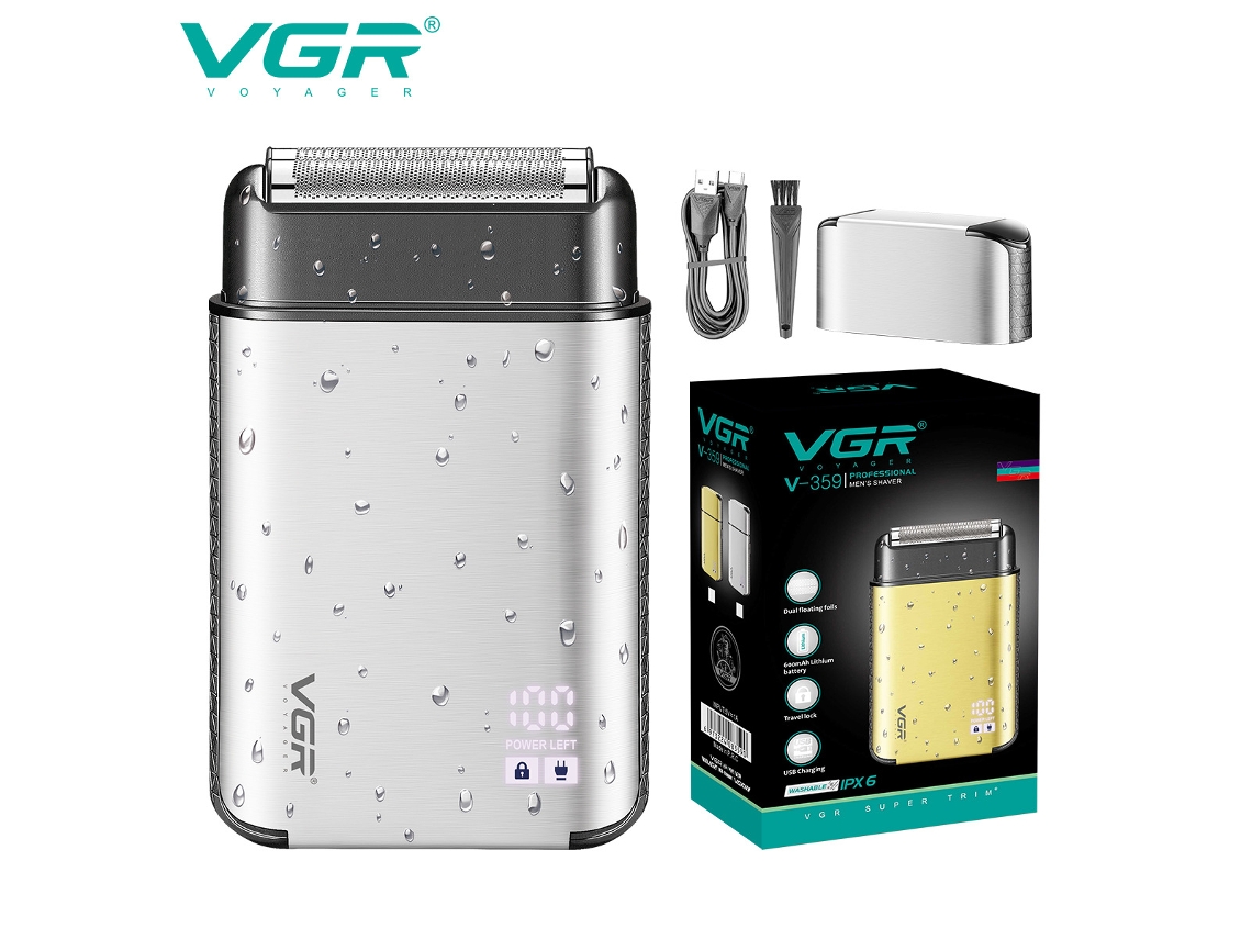 (plata) Mini Afeitadora Eléctrica Recargable Con Pantalla Digital Y Resistente Al Agua