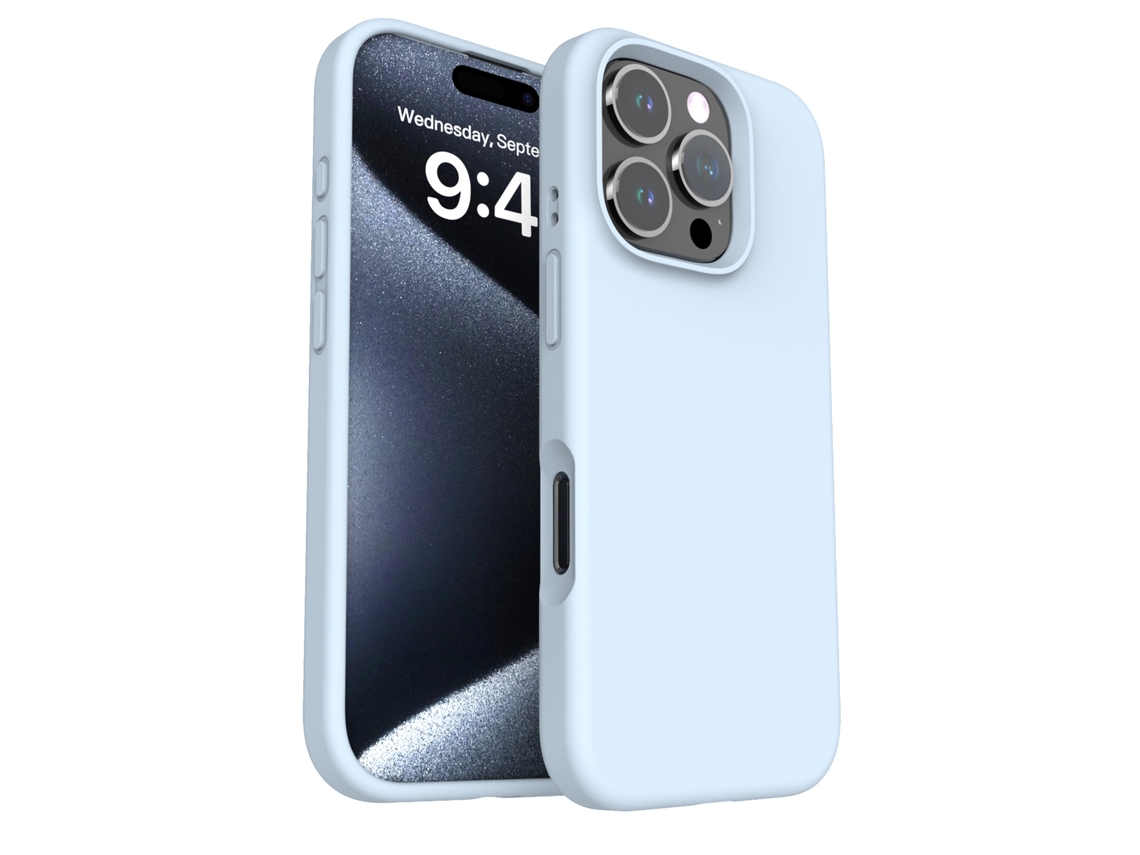 (azul Cielo, Iphone 15 Pro Max) Funda Para Teléfono Sencilla De Color Liso, Resistente A Caídas, Compatible Con Iphone, Silicona Líquida.