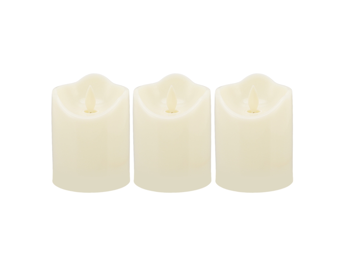 Bj-3 Peças Lâmpada De Velas Led Oscilantes Luz Quente Com Bateria Sem Chama Plástica Para Festa Festival
