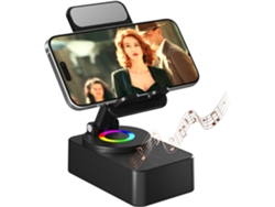 Soporte Para Teléfono Móvil Con Altavoz Bluetooth Inalámbrico, Led, Base Antideslizante Y Sonido Envolvente Hd (negro)