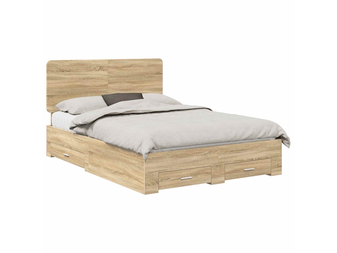 Maison Exclusive - Estructura De Cama Con Cabecera Roble Sonoma 140 X 190 Cm