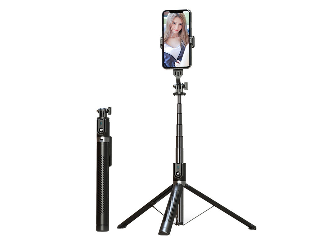 Trípode CHRONUS 71'' con Luz Doble Control Remo Inalambrico e Bluetooth Compatible con Smartphone iPhone