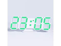 2026 Store-reloj Digital 3d Led Con Alarma Mesa Pared Hanging Glowing Electrónico Verde