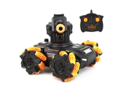 Carro De Tanque Controle Remoto 2.4ghz Com 7 Rodas Mini, Veículo Militar Toy Com Rotação 360°, Lançamento De Bombas D'água Laranja