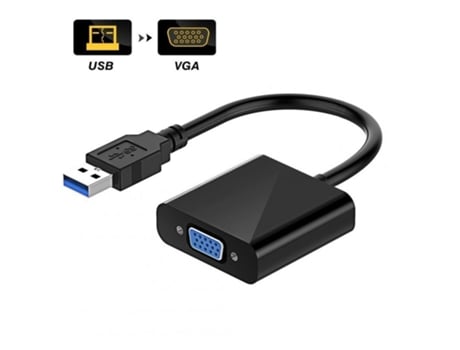 Adaptador USB 3.0 a VGA Adaptador de cable externo de pantalla de tarjeta gráfica de video USB a VGA para PC Laptop negro