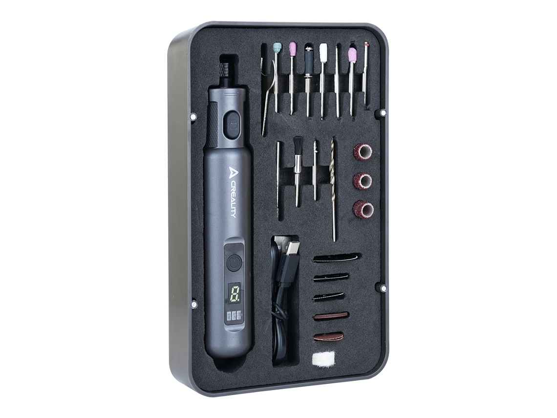 Kit De Herramientas Rotativas Inalámbricas Creality De 10000 A 18000 Rpm, 6 Velocidades, 24 Brocas, Batería Recargable De 3,7 V.
