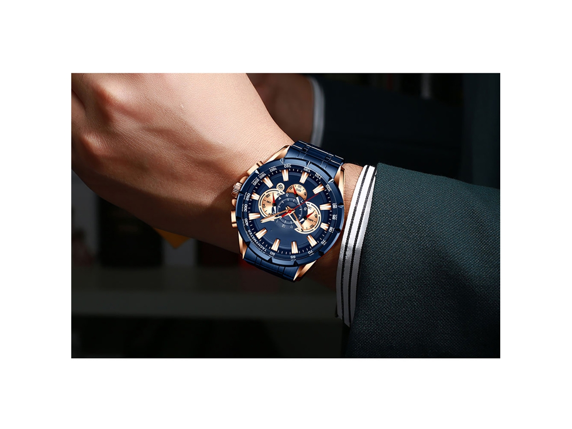 Reloj Hombre Curren 8363 Cuarzo Acero Inoxidable Cronógrafo Resistente Al Agua Luminoso
