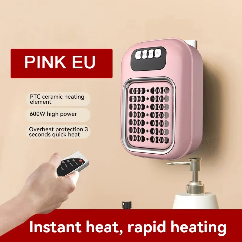 (rosa Ue) Calefactor Eléctrico, Enchufable, Electrodoméstico, Calentamiento Temporizado Y Rápido