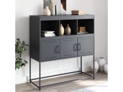 Aparador | Buffet | Armario De Apoyo 100,5x39x107 Cm Acero Antracita Wsd37660 Lovely Home