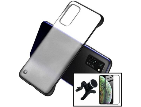 Kit Funda, Protector y Soporte Huawei P40 4G PHONECARE Transparente y Negro