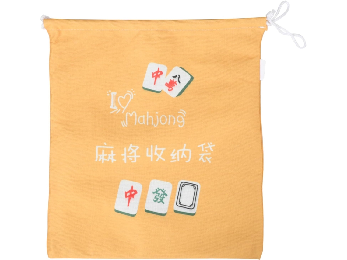 Bolsa De Almacenamiento Portátil Para Fichas De Mahjong, Tela Oxford Amarilla, Con Cordón Ajustable.