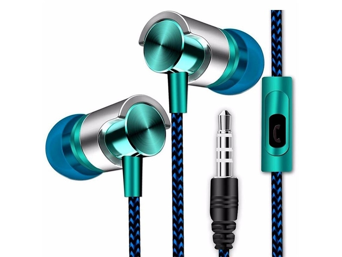 (azul) Auriculares Inalámbricos, Equipados Con Altavoces Y Micrófono De Metal Pesado, Conector Aux De 3,5 Mm.